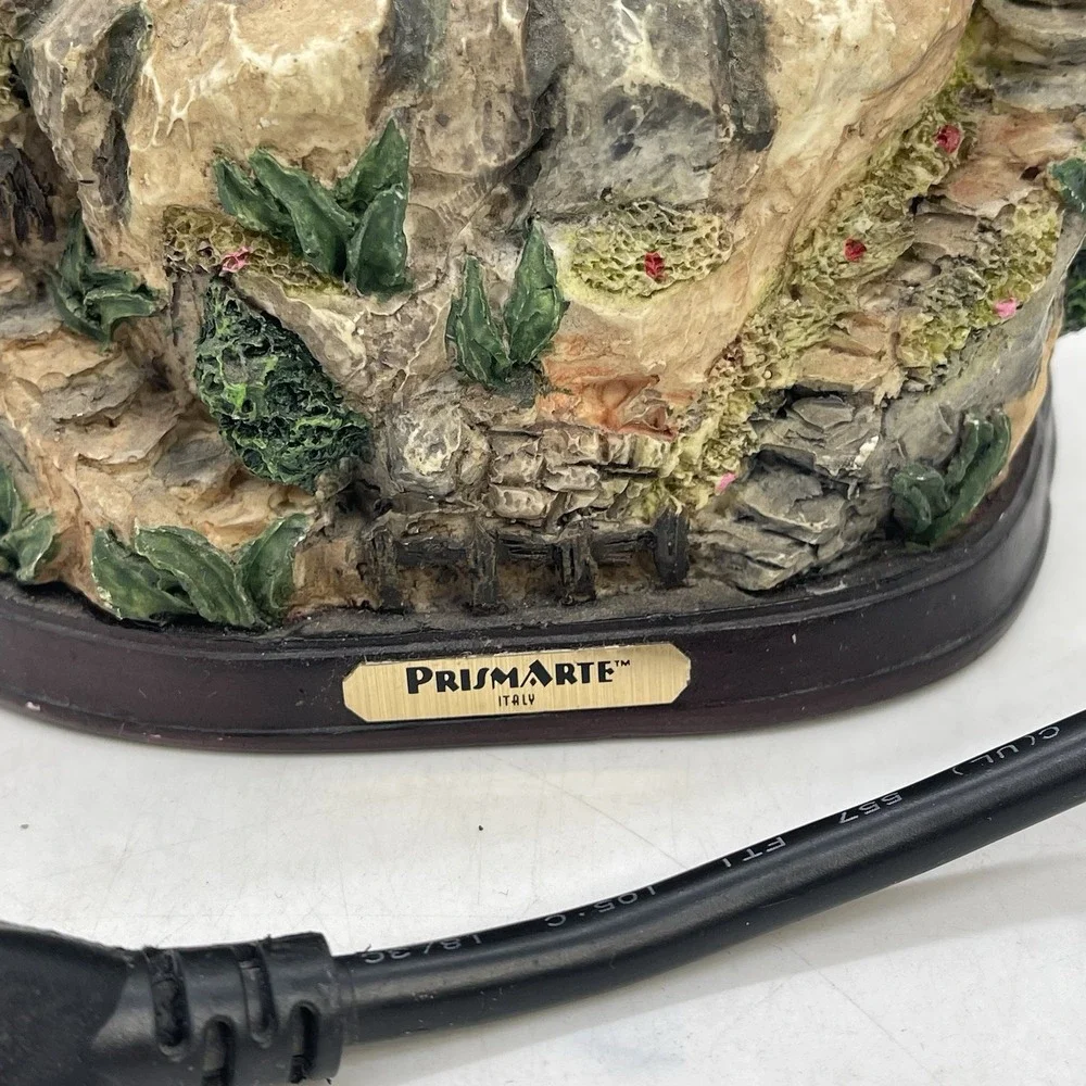 Prismarte Cottage Village Tabletop Fountain Resin Mill Colorful Needs New Motor